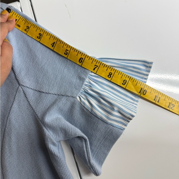 NEW English Factory Knit Stripe Woven Mixed Dress Blue & White Sz S - Picture 11 of 11